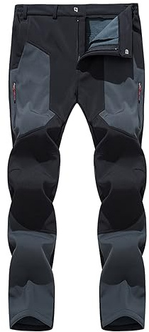Freiesoldaten Hombre Al Aire Libre Forro Polar Pantalones de Invierno Resistente al Agua Pesca Caminar Senderismo Softshell Pantalones de Esquí
