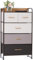 LYNCOHOME Kommode mit Schubladen aus Stoff, Sideboard Flur Schrank mit 5 Stoffschubladen und Fächern, Schubladenschrank Ordnungsmöbel für Küche Büro Bedroom