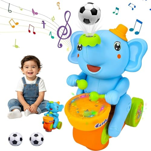 xinrongda Baby Toys 6 to 12 Months Crawling Elephant Toy, Musical Light Interactive Walking Sensory Toys, Birthday Present Gifts for Kids Toddler Age 0-6 months 1 2 3 Years Old