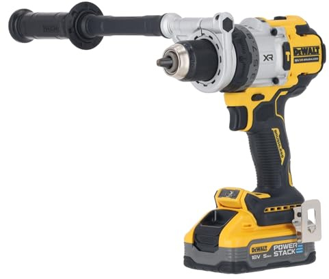 DeWalt DCD1007H2T 18V Cordless Brushless Combi Drill with 2 x 5.0Ah Powerstack Batteries, Charger & Case