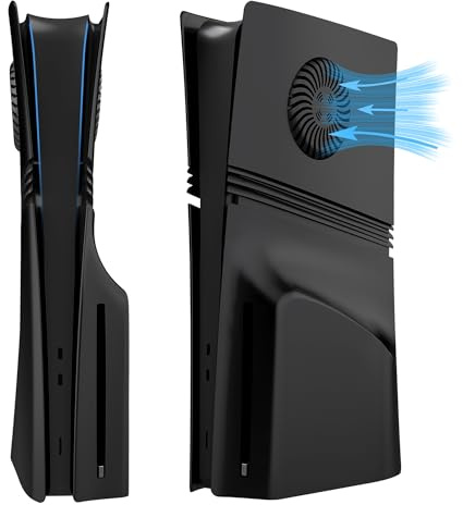 DOBEWINGDELOU - Piastra frontale per PS5 Pro Disc Edition con ventilazione di raffreddamento e filtro antipolvere, copertura degli accessori della console con piastra frontale ABS antipolvere