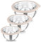 TEAMFAR Rührschüssel Set, 3 Stück Edelstahl Schüssel mit Transparenter Luftdichtem Deckel, Stapelbar Schüsselset, 4,5L/3L/1,5L, Salatschüssel zum Servieren/Kochen/Backen, Spülmaschinenfest - Khaki