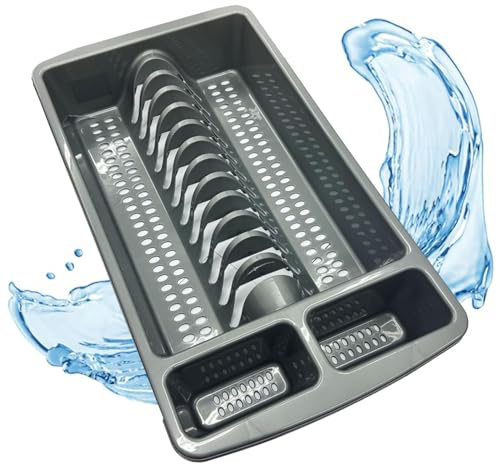 STAR SUPPLIES Stylish Black Or Silver High Grade Dish Drainer Rack Ideal For Drying Plates (1, Silver)