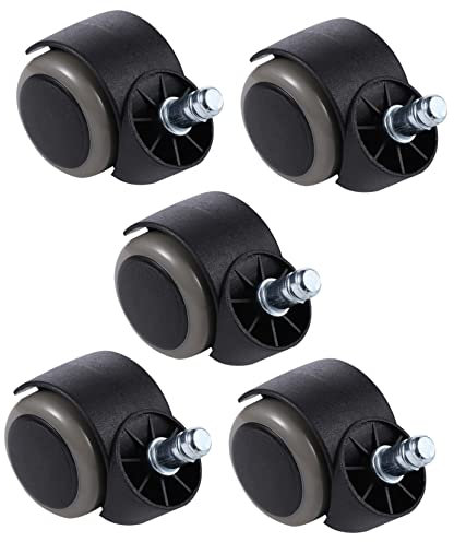 Gadpiparty 5pcs Office Chair Caster Wheels Replacement Nylon Casters Dual-bearing for Comfort