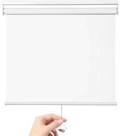 tow000ack Tenda a Rullo a Senza Fili con Molla,Tende Oscurante per Finestre,Avvolgibile in Tessuto Isolante Termico,per Casa e Ufficio,Bianco,Personalizzate,Larghezza x Altezza (60cm x 110cm)