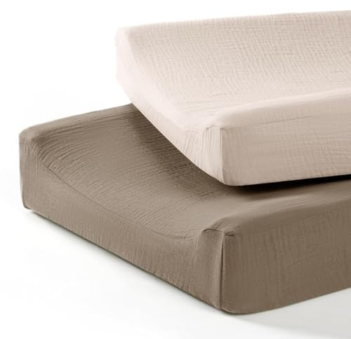 Stylebest Sábanas para Cambiador. 2 Fundas para Cambiador, Suaves y Transpirables, de Color Liso, para bebé. (Albaricoque Bronceado Ligero)
