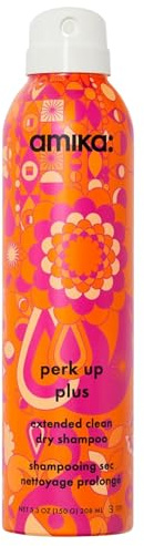 amika Perk Up Plus Ext Clean Dry Shampooing sec 208 ml I Shampooing sec absorbant l'huile et donnant du volume à la farine de riz + argousier I Rafraîchit la racine des cheveux et procure une