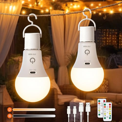 Ketom Lampadina LED Ricaricabile USB, E27 Lampadina con Telecomando