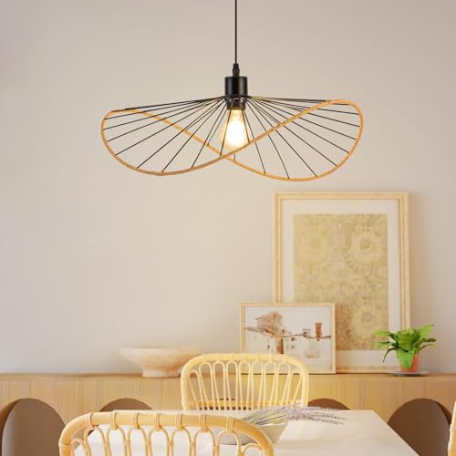 Lichtmaler Hängelampe Boho Pendelleuchte Esstisch Rattan Hängeleuchte