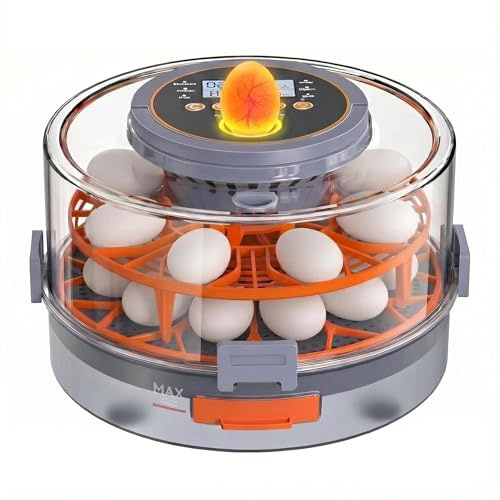 GQF Incubator Automatic Egg Turner,Egg Incubator for Hatching Eggs with Temperature Humidity Control 360° Clear Viewing for Chicken, Duck and Quail Eggs (Large)