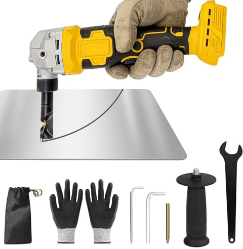 Grignoteuse de métal sans fil compatible avec batterie DeWalt 20V(Sans bat) | grignoteuse réglable 3 vitesses,1900 tr/min,tête de grignoteuse rotative 360°grignoteuse à tôle métallique cisailles à métaux