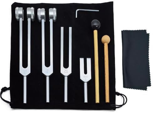 Strumenti sonori – Set di forchette di accordatura, forchetta di accordatura curativa, forchetta per suoni da meditazione, kit per yoga esperto, forchette professionali per la guarigione del suono
