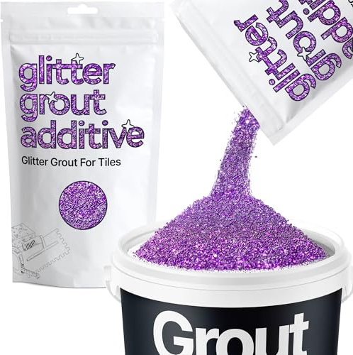 Hemway Purple Glitter Grout Additive 100g Metallic Flakes for Adding Sparkle to Kitchen & Bathroom Tiles | Enhance Your Indoor Grouting Projects with a Durable Sparkly Effect