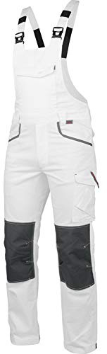 WÜRTH MODYF Arbeitslatzhose Stretch X - professionelle Arbeitshose für Herren - Latzhose mit Reißverschluss - in der Größe 56 in Weiss