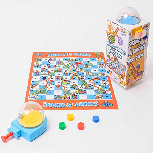 Eduk8 Snakes & Ladders Board Game - Traditional Table Top Games Table, Travel Sets | Children's Kids Fun Play Time Boardgame (Snakes & Ladders)