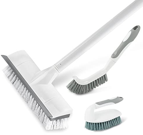 BOOMJOY Cepillo para fregar suelos con mango largo, 3 unidades
