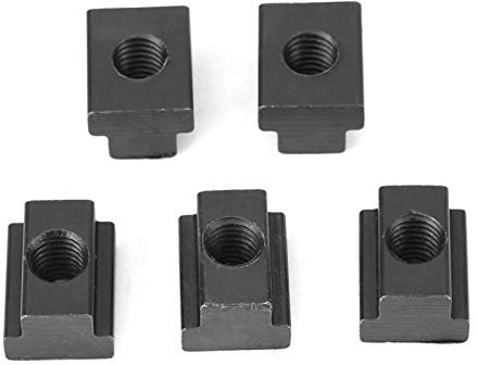 T Nutensteine M10, T-Nutenstein M10, ​​5 Stück Schwarzoxid-Finish T-Nutensteine, ​​M8/10-Gewinde passen in T-Nuten in Werkzeugmaschinentischen 45 Kohlenstoffstahl Schwarz Oxid Finish(M10)