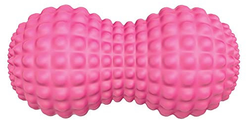 SELEWARE Peanut Massage Ball, Peanut Double Lacrosse Massage Roller Ball for Back Neck Shoulder Spine Legs Hips, Deep Tissue Peanut Roller Ball Trigger Point Muscle Massage Ball, Pink