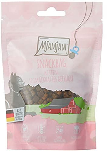 MjAMjAM - Premium Snack für Kitten - Snackbag - Kitten schmackhaftes Geflügel, 1er Pack (1 x 125 g), naturbelassen ganz ohne synthetische Konservierungsstoffe
