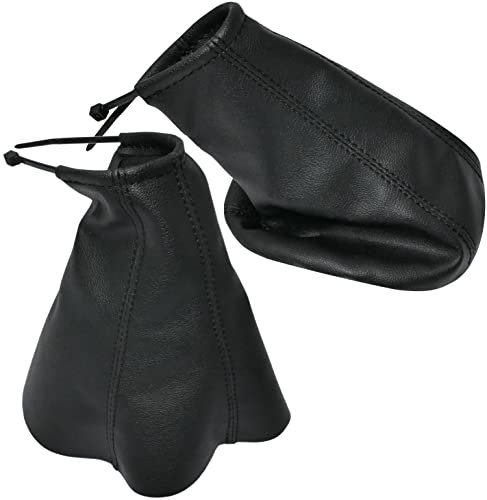 Aerzetix - C57734 - Cuffia soffietto per leva del cambio e freno a mano - compatibile con Hyundai Coupe I dal 1996 al 2002 - colore: nero - in pelle sintetica
