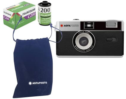AgfaPhoto analoge 35mm Foto Kamera Set (Color Film + Batterie)