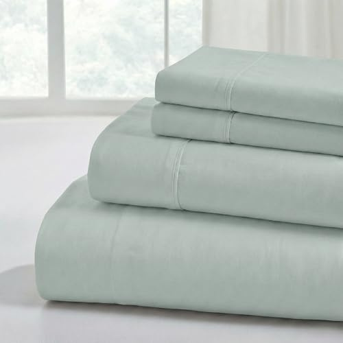 Modern Threads Soft Microfiber Solid Bedding Sheets - Luxurious Microfiber Bed Sheets - Includes Flat Sheet, Fitted Sheet with Deep Pockets, & Pillowcases Smoke King