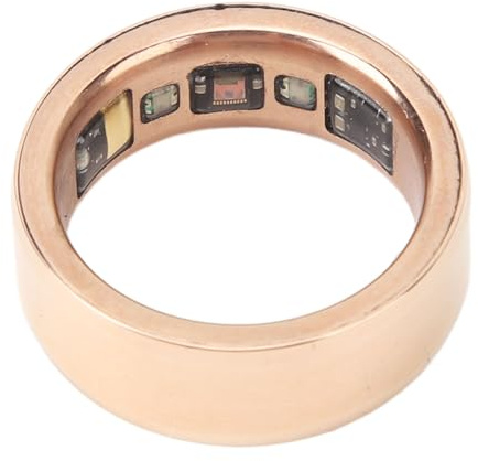 Anello per monitoraggio della salute, temperatura corporea in oro rosa, anello per monitoraggio della salute, conteggio dei passi, app wireless con custodia per caricabatterie per uso quotidiano (n.
