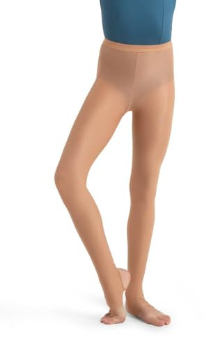Capezio Girl's Ultra Shimmery Stirrup Child Tight, Light Toast, 4 Jahre