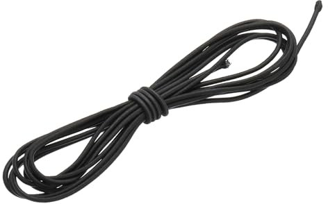 PATIKIL 1/8 x 10' Cordino Elastico, Corda Elastica Pesante in Poliestere per Barche Corda di Ancoraggio per Kayak Campeggio, Nero
