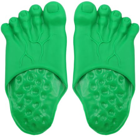 Sarini Jumbo Feet Covers, Hulk Five-Finger Shoes, Realistic Costume, for Halloween Party Accessories（Green）