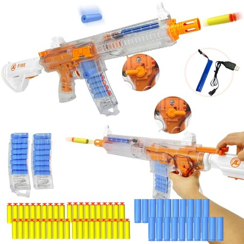 UNIKONIO Elektrische Schaumstoff Blaster Spielzeugpistole, Automatisches M416 Blaster Pistolenmagazin, 2 Modi, Automatischer & manueller Patronenauswurf, Spielzeug Toy Gun Gift fur Kinder - 013