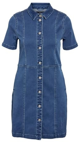 NOISY MAY NMNISA S/S Slim Denim Dress VI526BL Noos Donna Miniabito Blu S