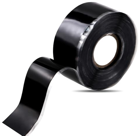 Sunroda Self Fusing Silicone Tape 1''x16.4 FT Waterproof Self-Amalgamating Repair Tape for Plumbing, Hose, Pipeline & Electrical Cable Winding Emergency Leak Seal for Hot Cold Pipes (0.5mm Thickness)
