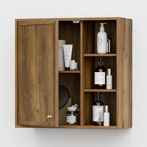 GENGKHAN Bathroom Cabinet Wall Mounted with Doors, Medicine Cabinet Organizer,Cabinet for Over-The-Toilet Storage, Bathroom Furniture & Restroom Organizer