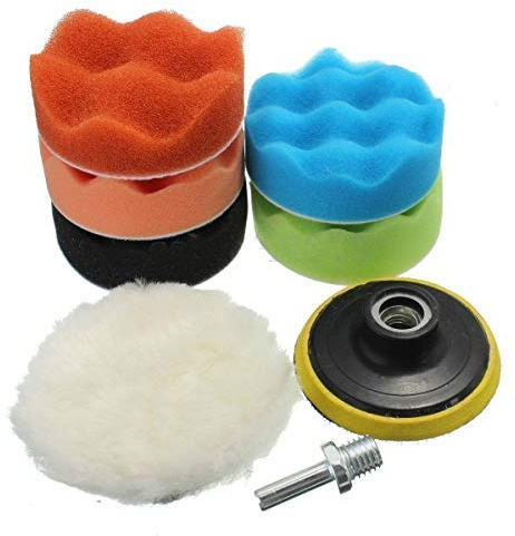 7PZ 4/5/6/7 esponja de pulido Ceretta Pad Lucidatrice Kit Set Compuesto Auto Car Polisher + M14 Drill Kit Adaptador