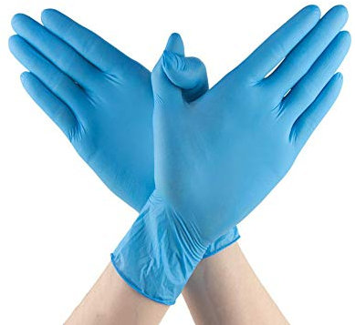 Guantes desechables en caja de(100 unidades = una caja de 50 pares)L, Blanco extragrueso, sin polvo de vinilo, guantes desechables de grado alimenticio, suaves y multiusos