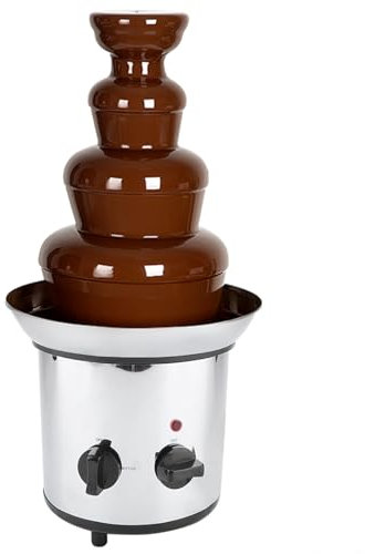 Chocolate Fountain Large, 4-Tier Hot Chocolate Maker Electric Melting Chocolate Machine with Hot Melting Pot Base Adjustable Temperature, for Children's Birthdays Weddings Parties