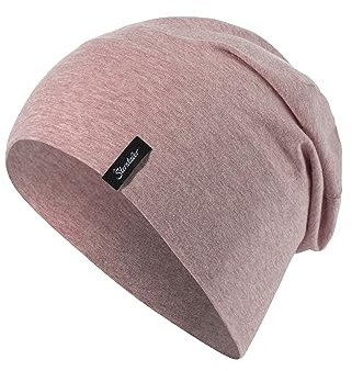 Sterntaler OCS Beanie melange - Lässige Slouch Beanie Mütze aus Melange Singlejersey (Bio) - Mädchen Kopfbedeckung - variabel tragbar - Baby und Kinder Übergangsmütze - samtrosa, Größe 51