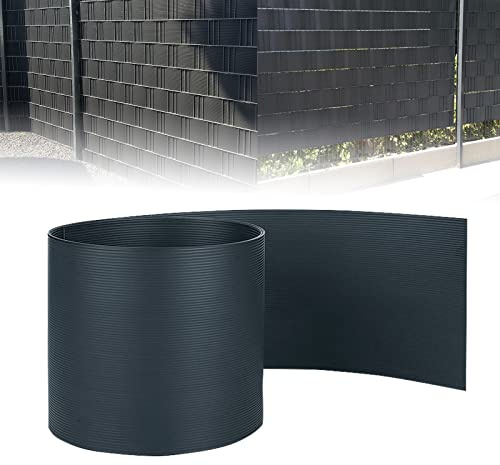 ACXIN Lot de 10 bandes brise-vue en PVC rigide pour panneaux à double fil – Brise-vue – Brise-vue pour clôture de jardin, balcon (25 m x 19 cm, anthracite)