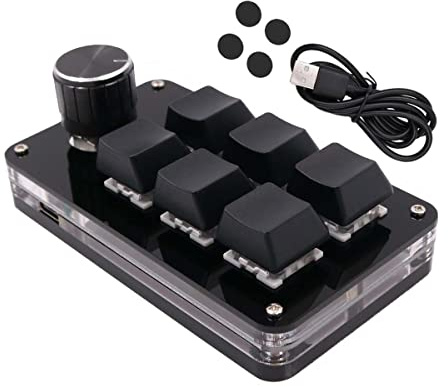Tiardey Clavier Mécanique Macro à Une Main Mini Clavier de Jeu à 6 Touches avec 1 Boutons pour Les Médias de Jeu de Bureau