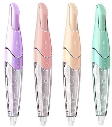 BITOSEE White Correction Tape, Retractable Refillable Correction Tape, With Smooth Pull Out Tape Applicator, Aesthetic Cute Correction Pen for Office Supplies