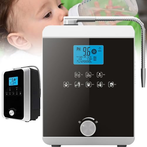 DPQYJPP Ionizador Agua alcalina hogar, máquina purificadora Agua, máquina para Hacer Agua alcalina ácida pH 2,8 a 11, hasta -880 mV ORP, 5 configuraciones Agua, Voz Inteligente