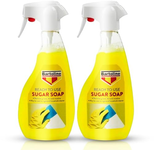 Sugar Soap 2 x 500ml Spray – Powerful Multi-Surface Cleaner & Degreaser, Pre-Paint Wall Cleaner, Removes Grease, Grime & Nicotine, Ready to Use Household Cleaning Spray