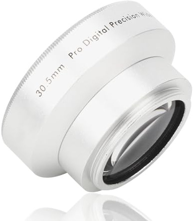 Ingrandimento 0,45X Obiettivo macro grandangolare ad alta definizione, vetro ottico argento Ingrandimento grandangolare 0,45X per fotocamera Lente aggiuntiva per obiettivi