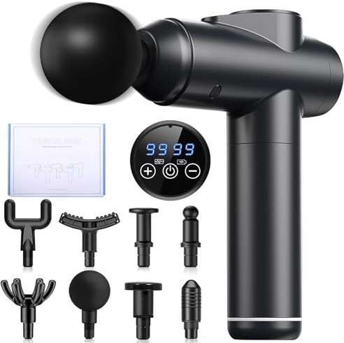 Massagepistole,Active Massagepistole Massage Gun,Muskel-Massagegerät,99 Geschwindigkeiten mit 8 Köpfenmit mit USB C Ladeanschluss zur Muskel Massage Entspannen für Schulter Körper Rücken Entspannung