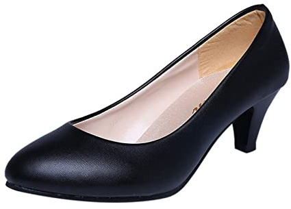 Escarpins à talons pour femme - Hauteur : 5 cm - Confortables - Sexy - Escarpins pour mariage, soirée, événement - Chaussures de travail - Bout fermé - Chaussures classiques en cuir pour mariage