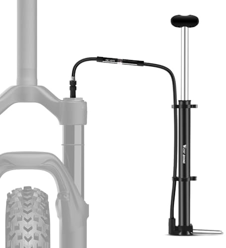 ZIMAOER Fahrrad Pumpe Mini 140 PSI Hoher Druck Luftpumpe mit Manometer & Schlauch, Kompakt Tragbare Handpumpe Fahrradpumpe für Presta Schrader Ventile, Leicht für MTB Rennrad E-Bike mit Halterung