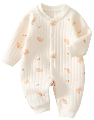 TootyTots Pagliaccetto unisex neonato, tuta a maniche lunghe 100% cotone morbido e confortevole, per abbigliamento esterno e abbigliamento da notte, adatto per tutte le stagioni, 0-3 Monate