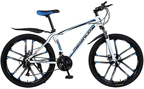 26-tums mountainbike med dubbel fjädring, 21 växlar, glidskivbromsar – idealisk för vuxna och studenter, perfekt för skola och utomhusäventyr