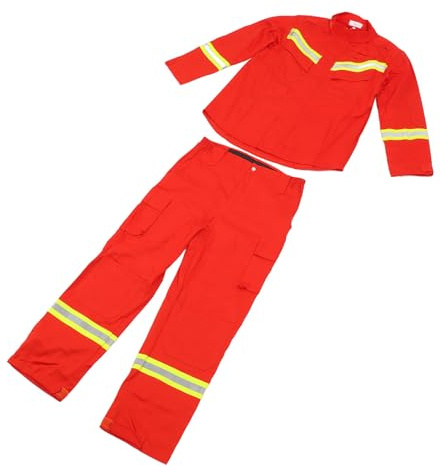 AKLOSIPY Tuta Vigile del Fuoco Indumenti Protettivi Ignifughi con Calore Elevato, Resistenza Agli Acidi, Caratteristiche Statiche per i Soccorsi di Emergenza (L (175 cm))